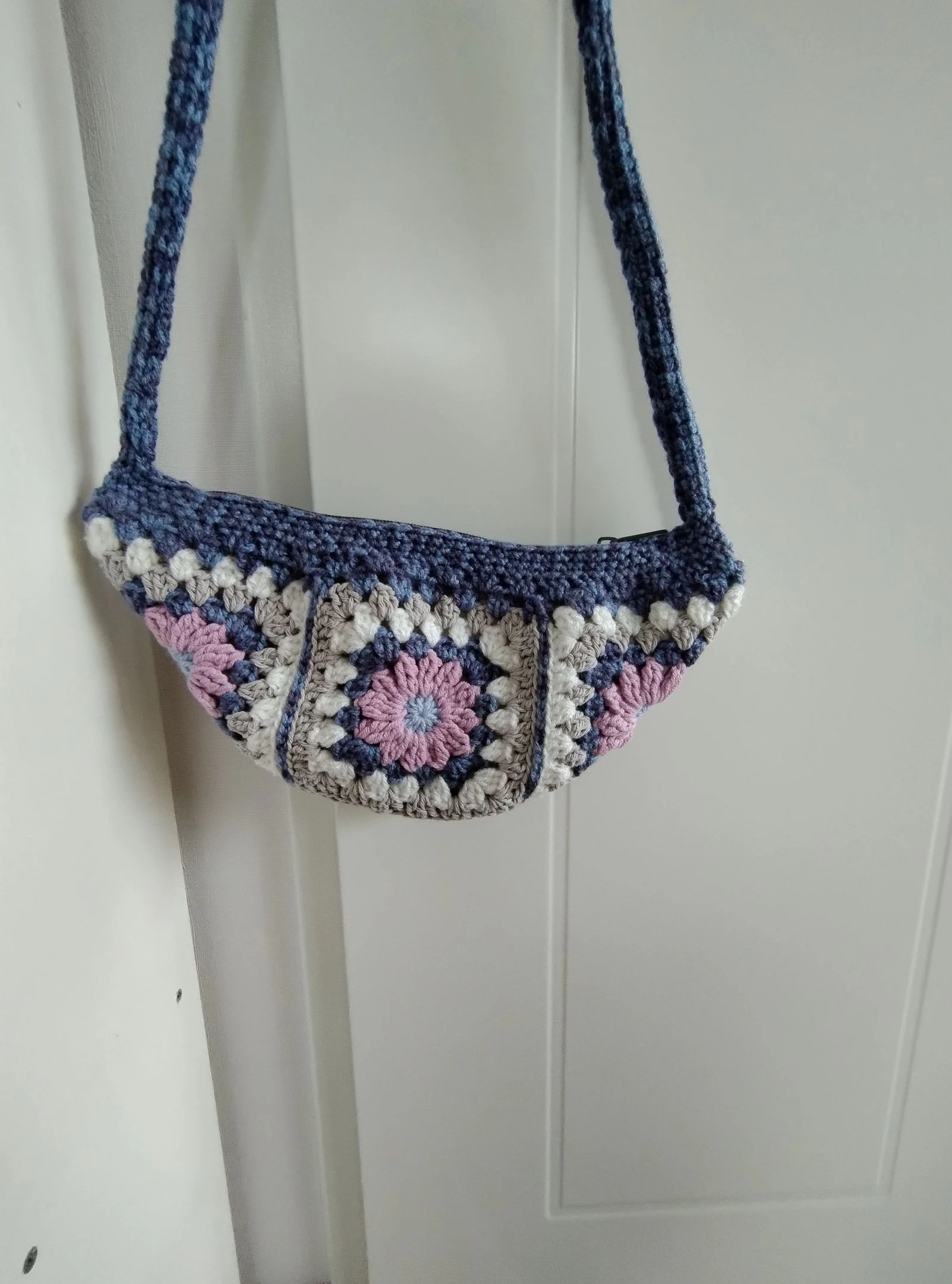 ✨ crossbodytas telefoontas festivaltas handmade blauw